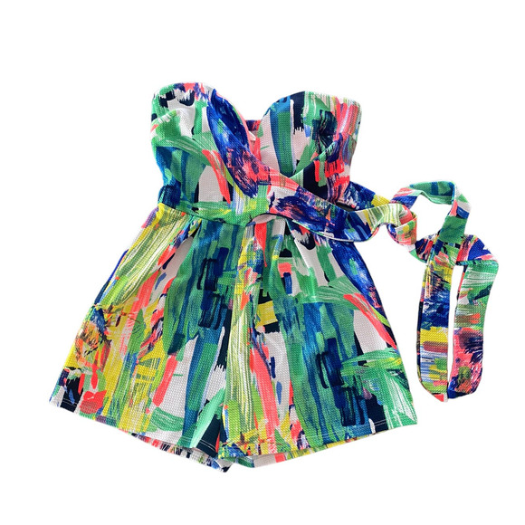a'gaci Pants - A'GACI A'GACI A'GACI ABSTRACT ROMPER SIZE MEDIUM NWOT